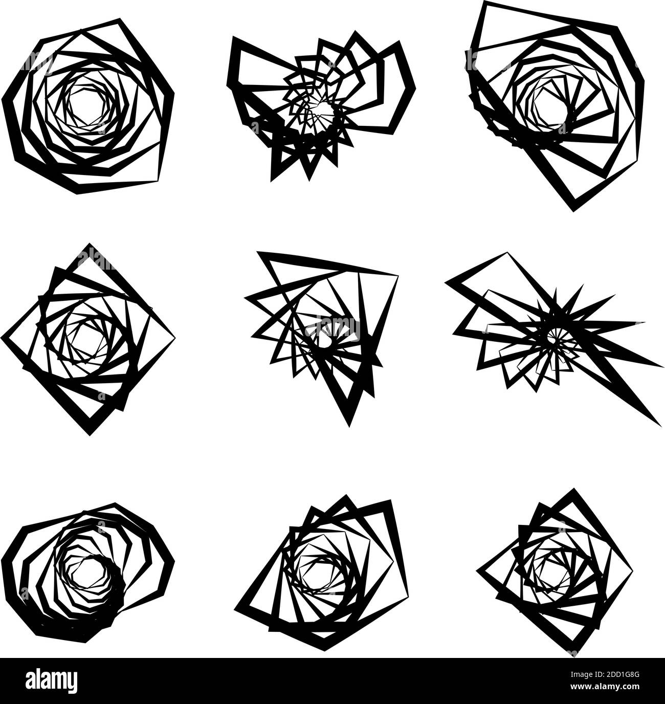 Spiral, swirl, twirl element set. Abstract vector – Stock vector illustration, Clip art graphics Stock Vector