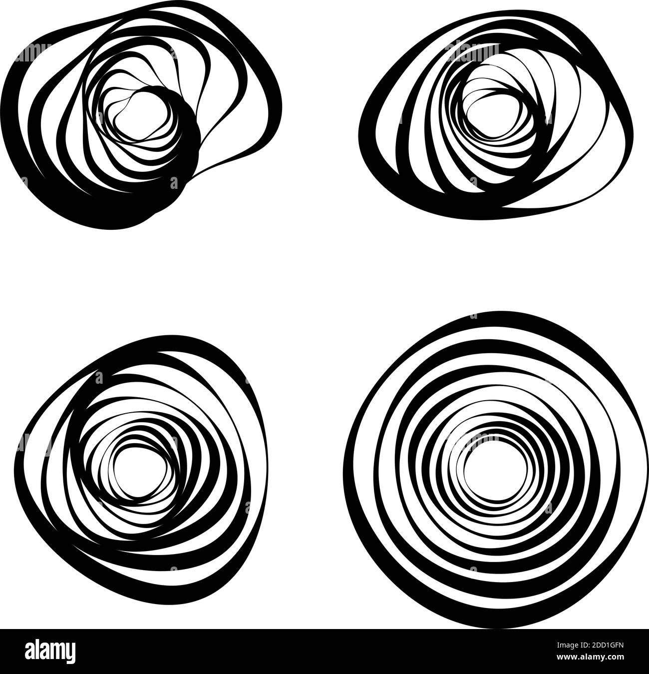 Spiral, swirl, twirl element set. Abstract vector – Stock vector illustration, Clip art graphics Stock Vector