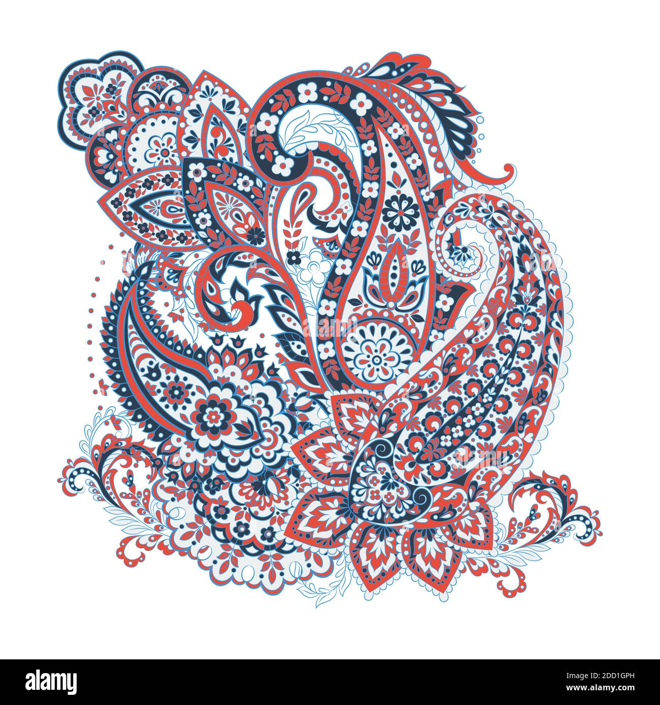 Isolated indian pattern with paisley Stock Vector