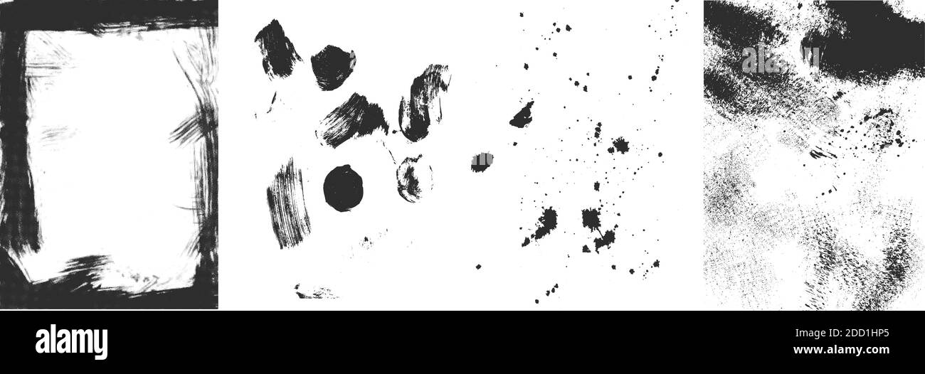 Set of the vector grunge textures isolated on white background Stock ...