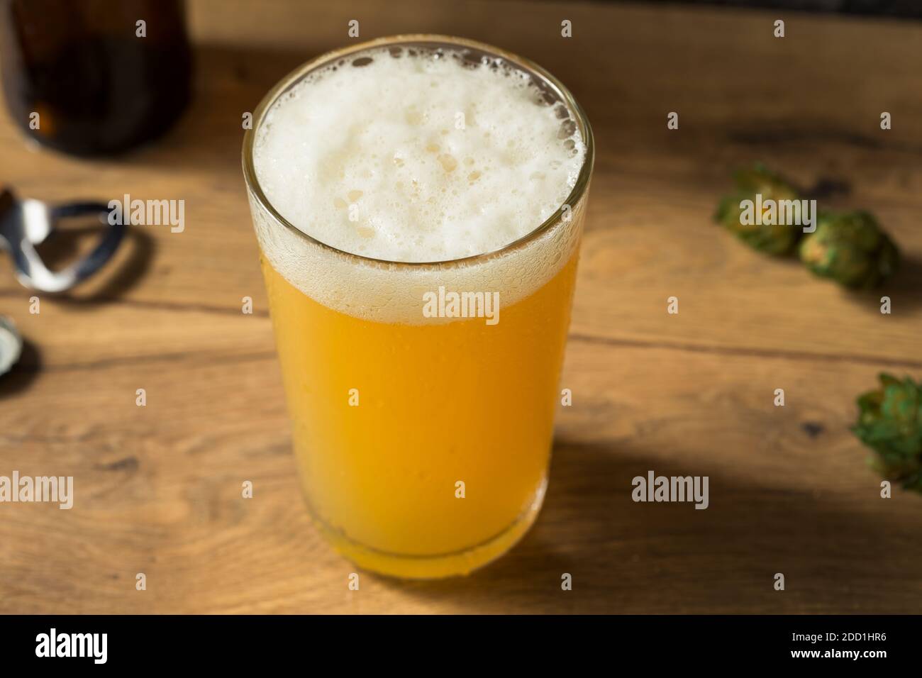 Boozy Refreshing Hoppy IPA Beer in a Pint Glass Stock Photo