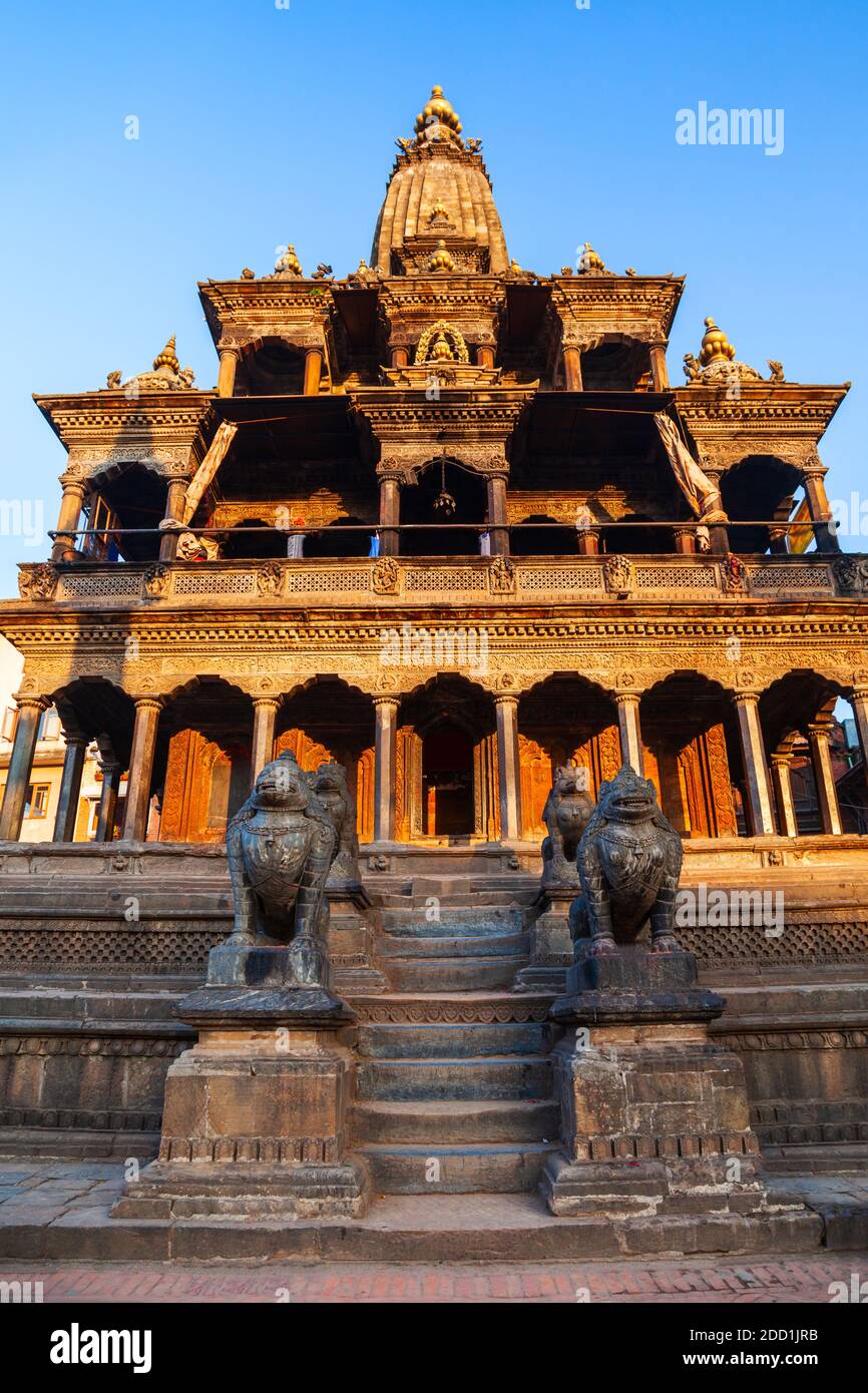 Krishna Mandir or Krishna Temple at Patan Durbar Square in Lalitpur or Patan city near in Kathmandu in Nepal Stock Photo