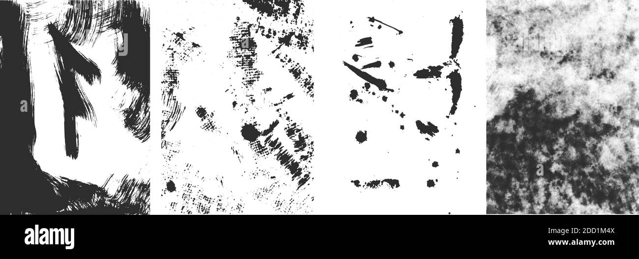 Set of the vector grunge textures isolated on white background Stock ...