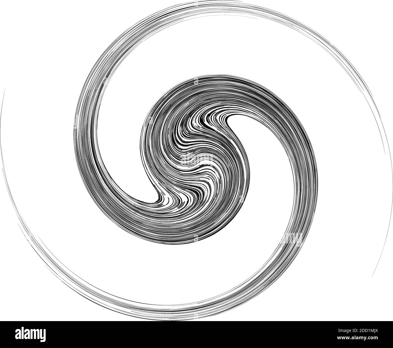 Cycle design element with contort, spin effect. Abstract swerve circlet ...