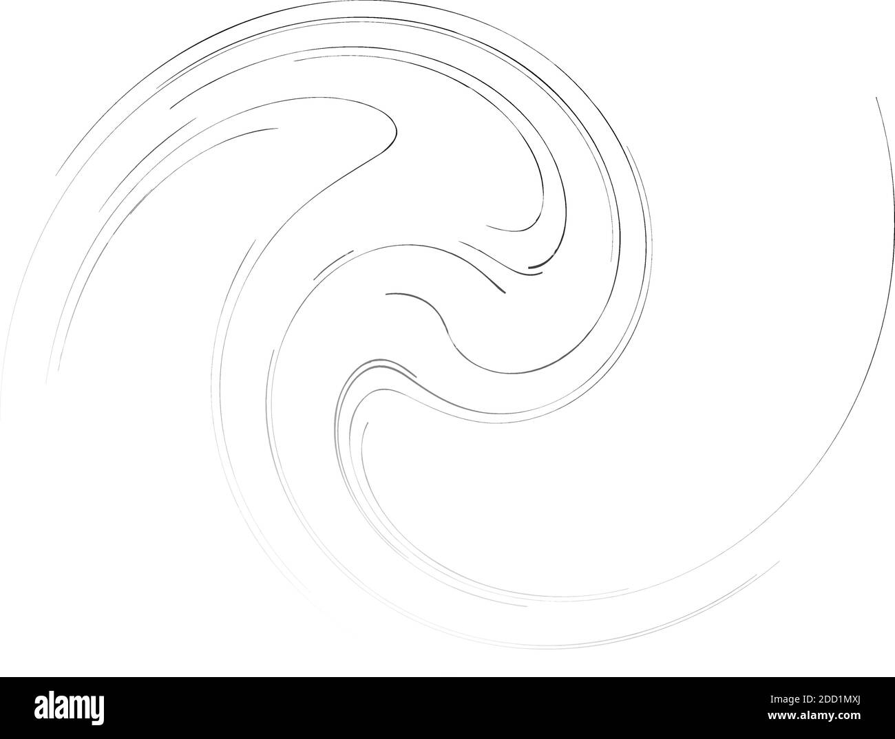 Cycle design element with contort, spin effect. Abstract swerve circlet ...