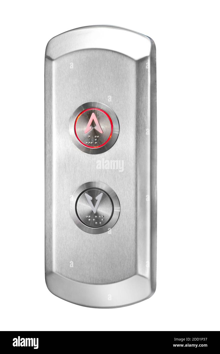 Elevator buttons panel isolated on white background Stock Photo - Alamy