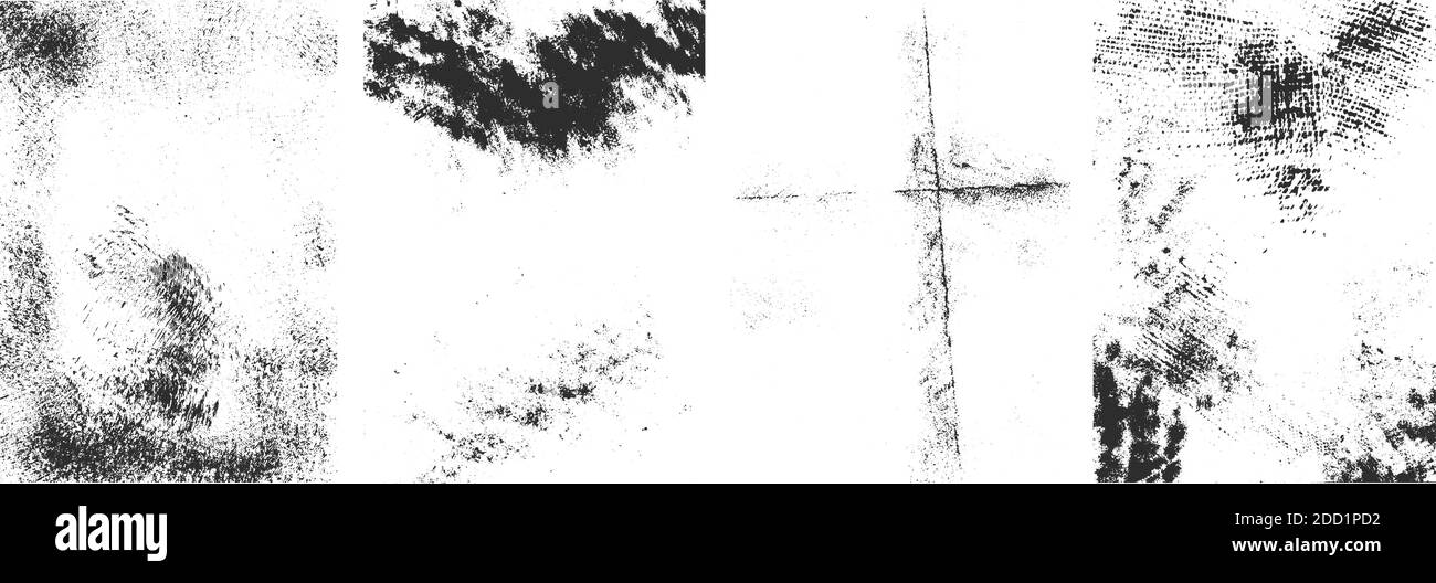 Set of the vector grunge textures isolated on white background Stock ...