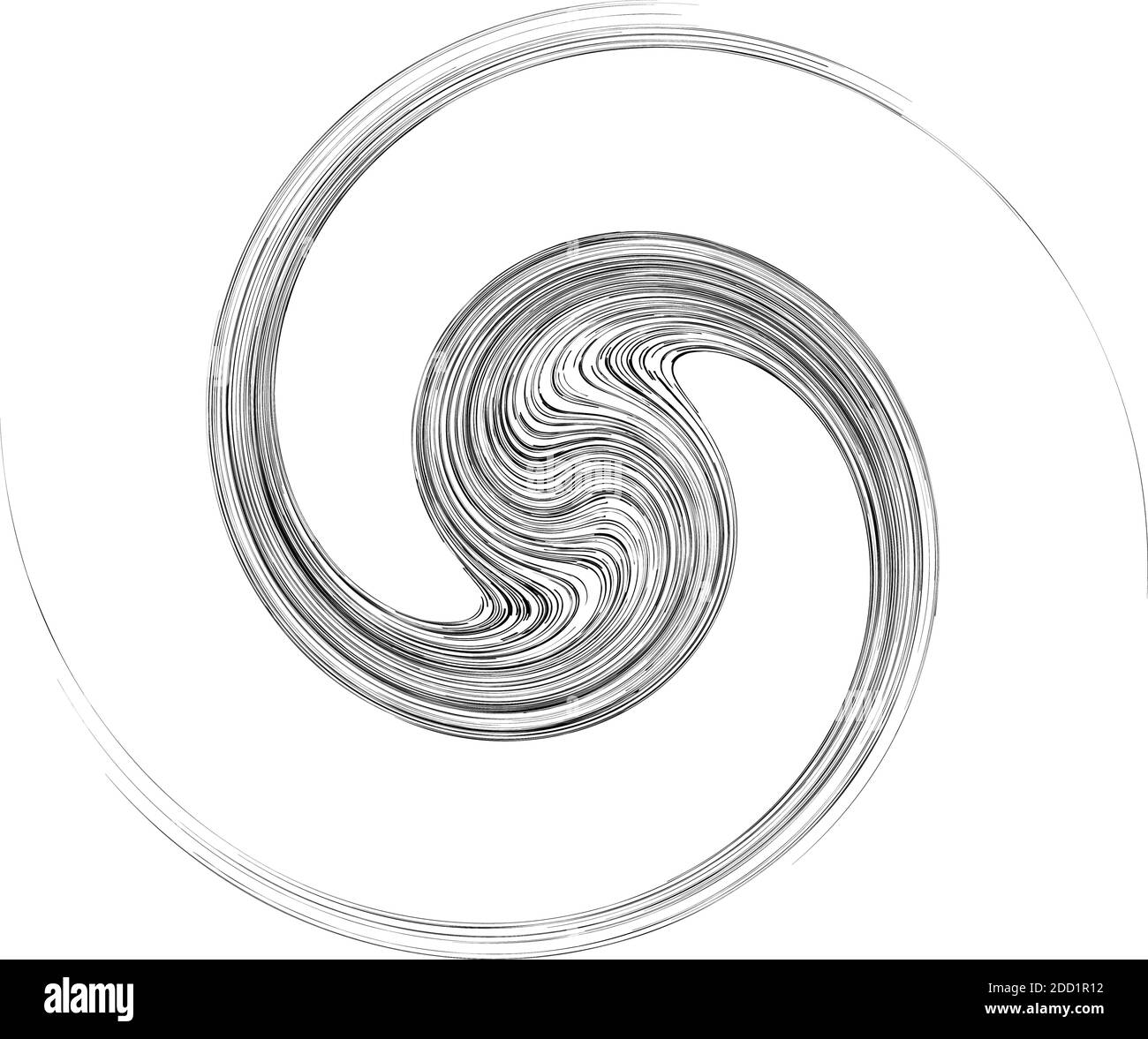 Cycle design element with contort, spin effect. Abstract swerve circlet ...