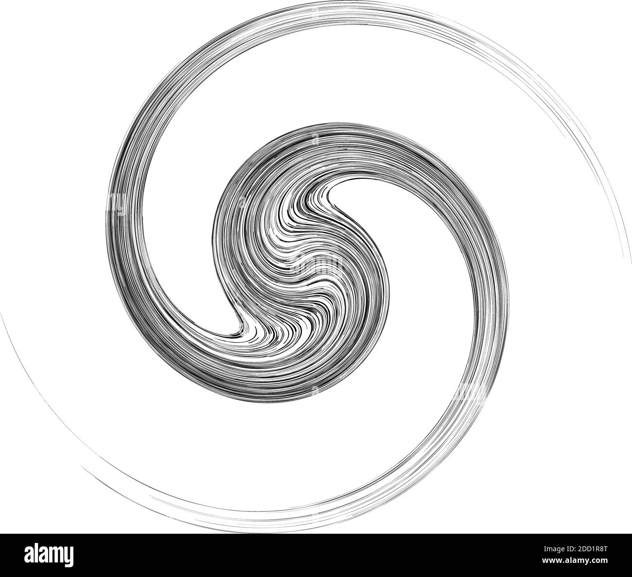 Cycle design element with contort, spin effect. Abstract swerve circlet ...