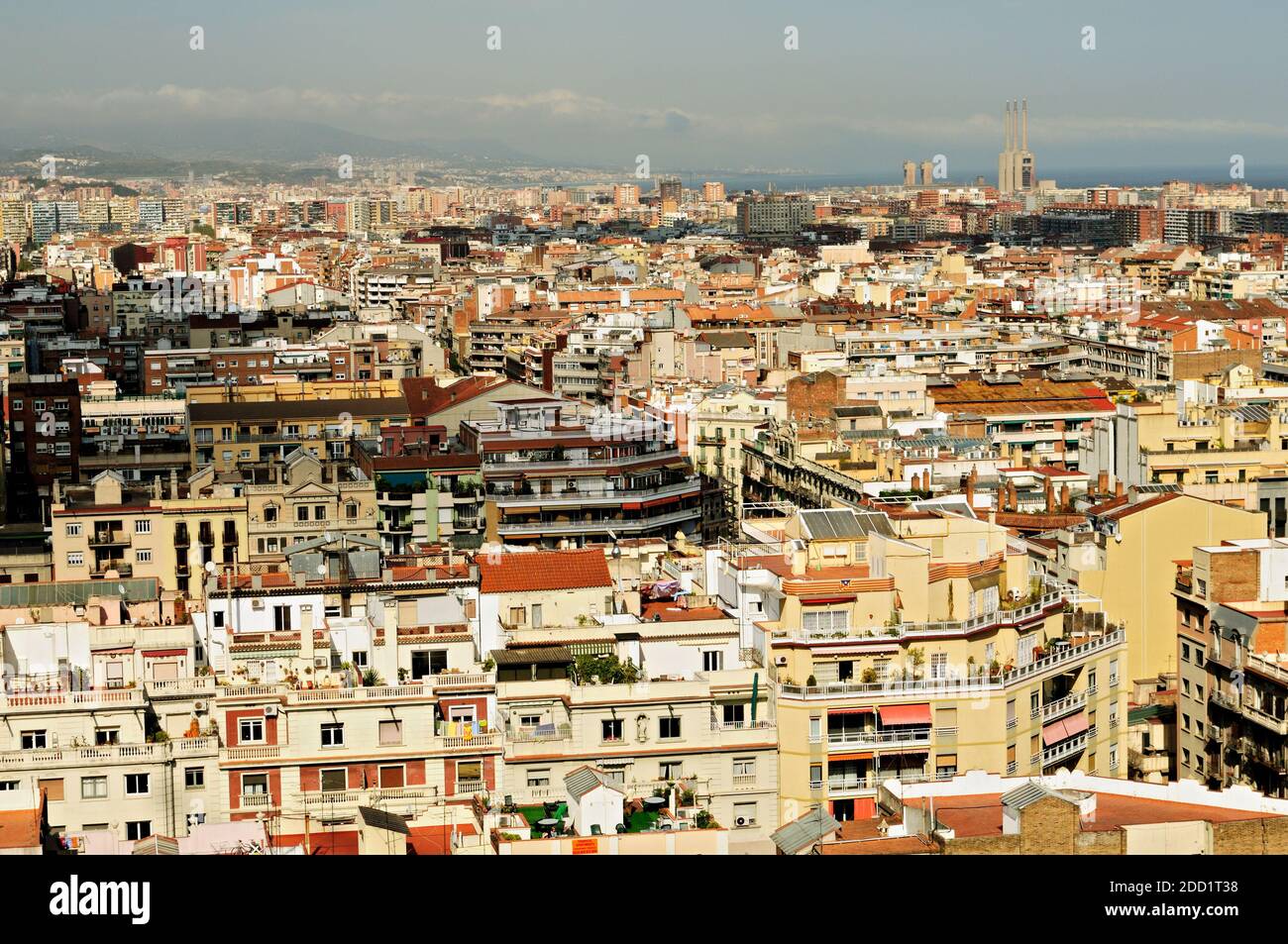 The rooftops of Barcelona from the Sagrada Família, Catalonia, Spain Stock Photo