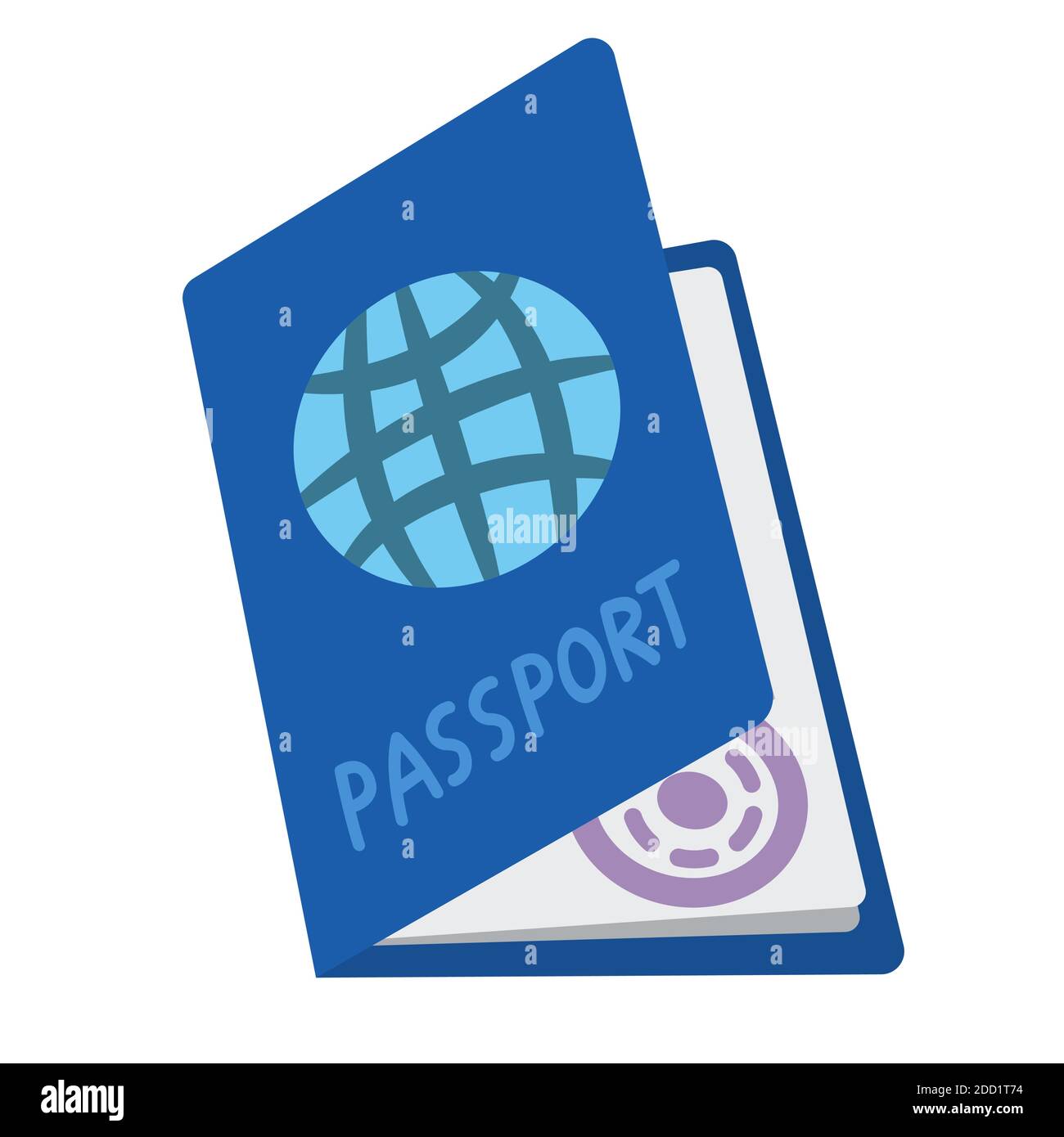 Passport icon isolated on white background. Flat design. Vector stock illustration. Stock Vector