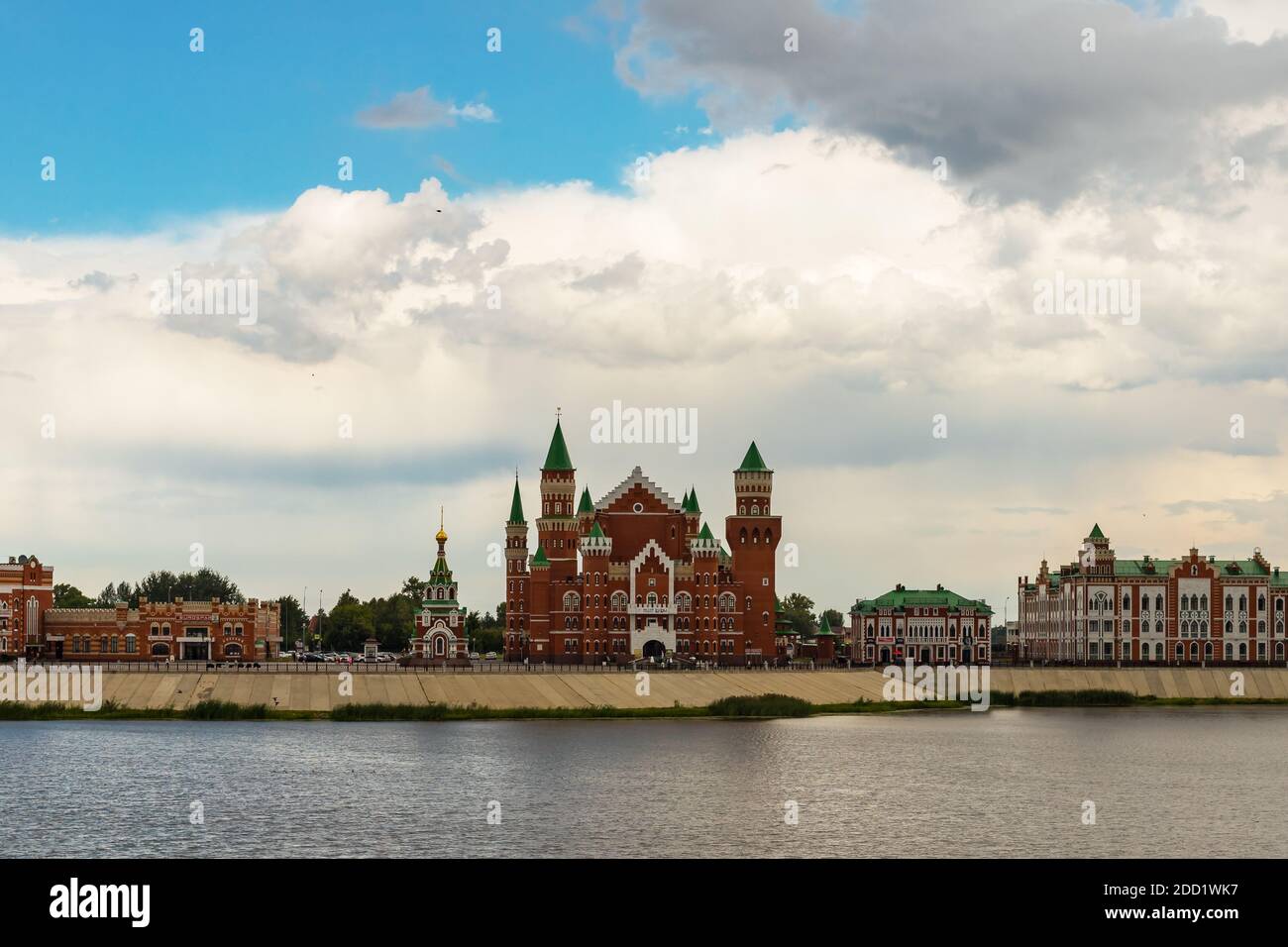 Yoshkar-Ola, Mari El, Russia 30 July 2020: Arkhangelskaya Sloboda Quay Bruges city view Stock Photo