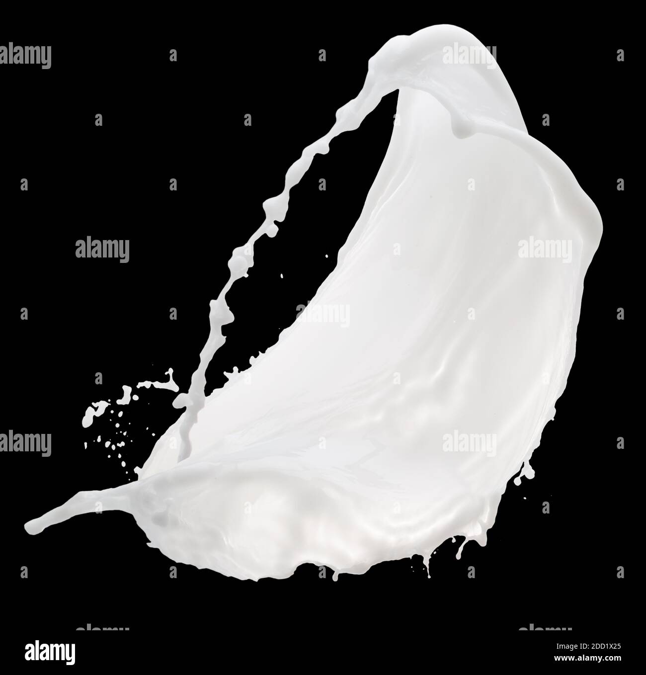 milk splash on a black background. Stock Photo
