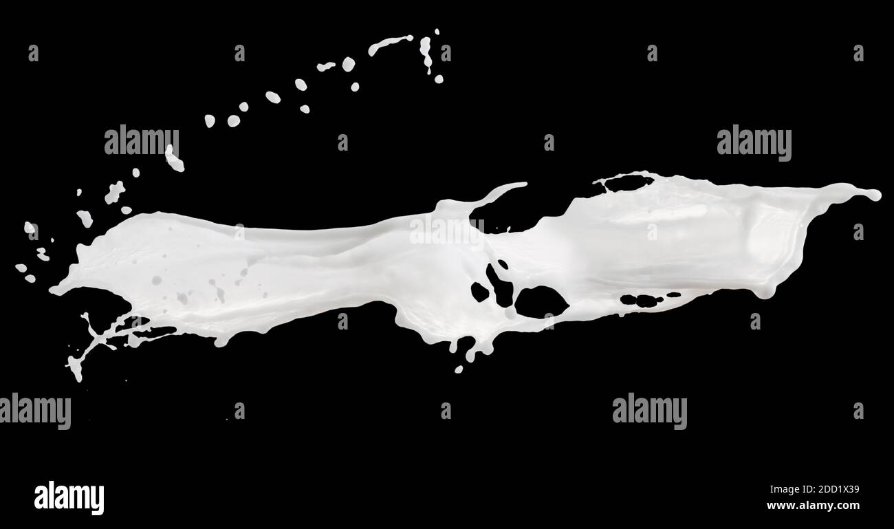 milk splash on a black background. Stock Photo