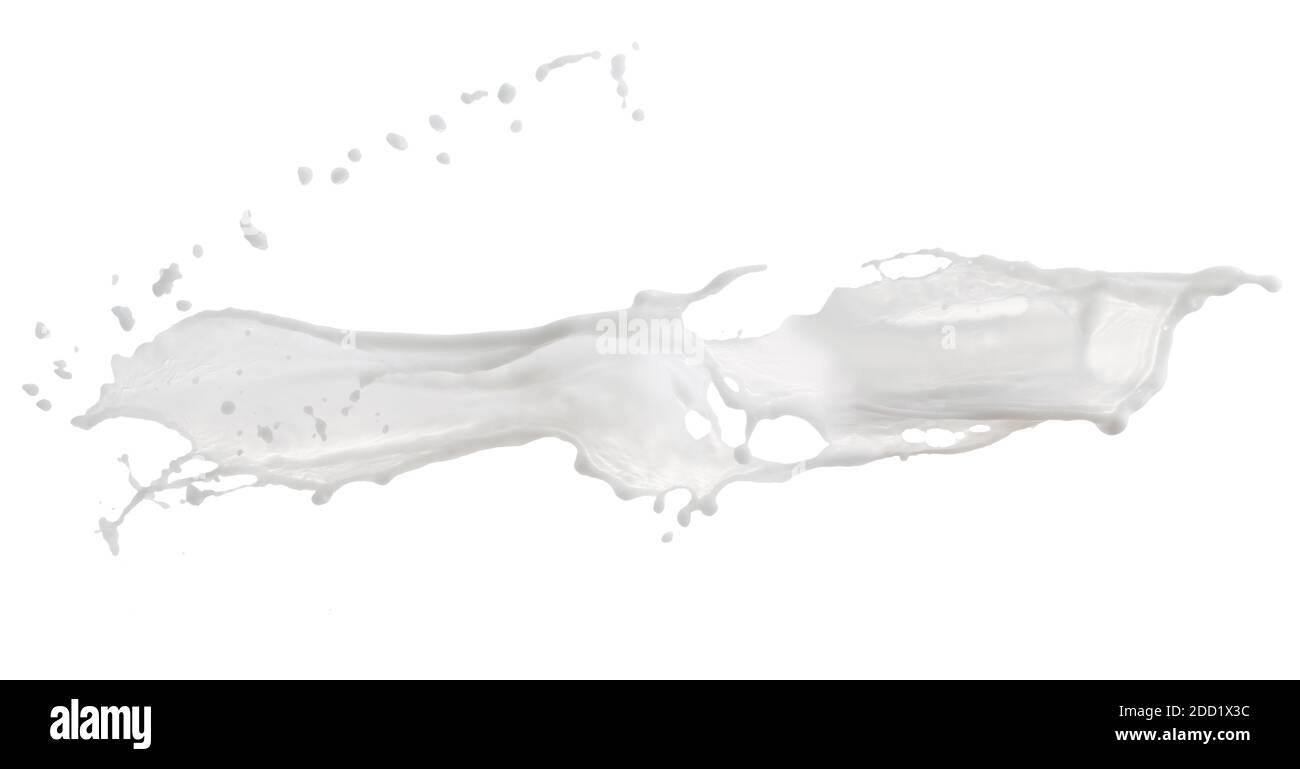 milk splash isolated on a white background Stock Photo - Alamy