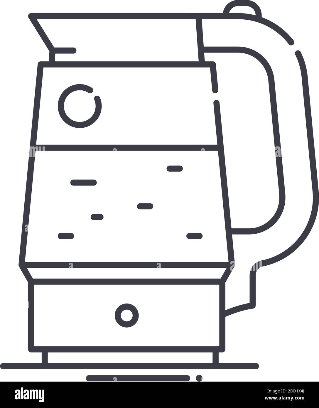 Electric kettle icon, linear isolated illustration, thin line vector, web design sign, outline concept symbol with editable stroke on white background Stock Vector