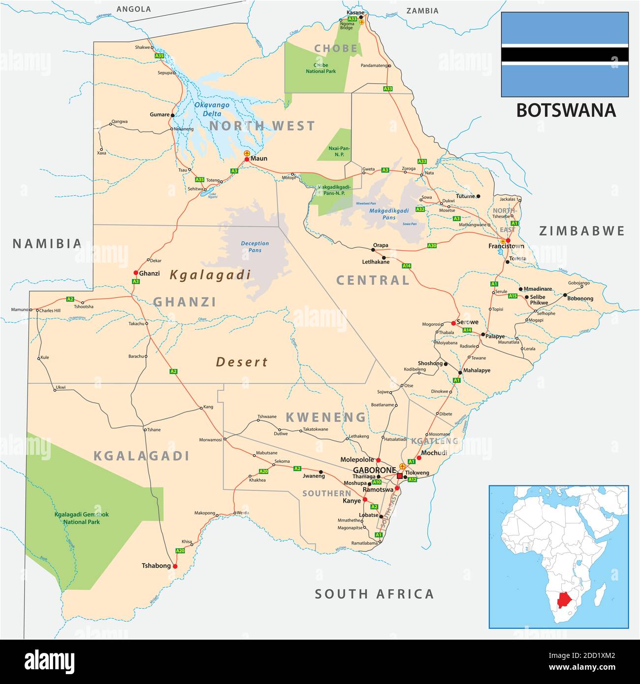 Botswana Tourism Map 60 Photos Morilly