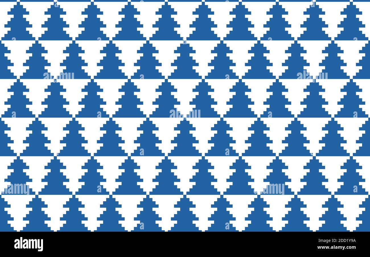 Vector pixel seamless pattern. New Year knitted background Stock Vector
