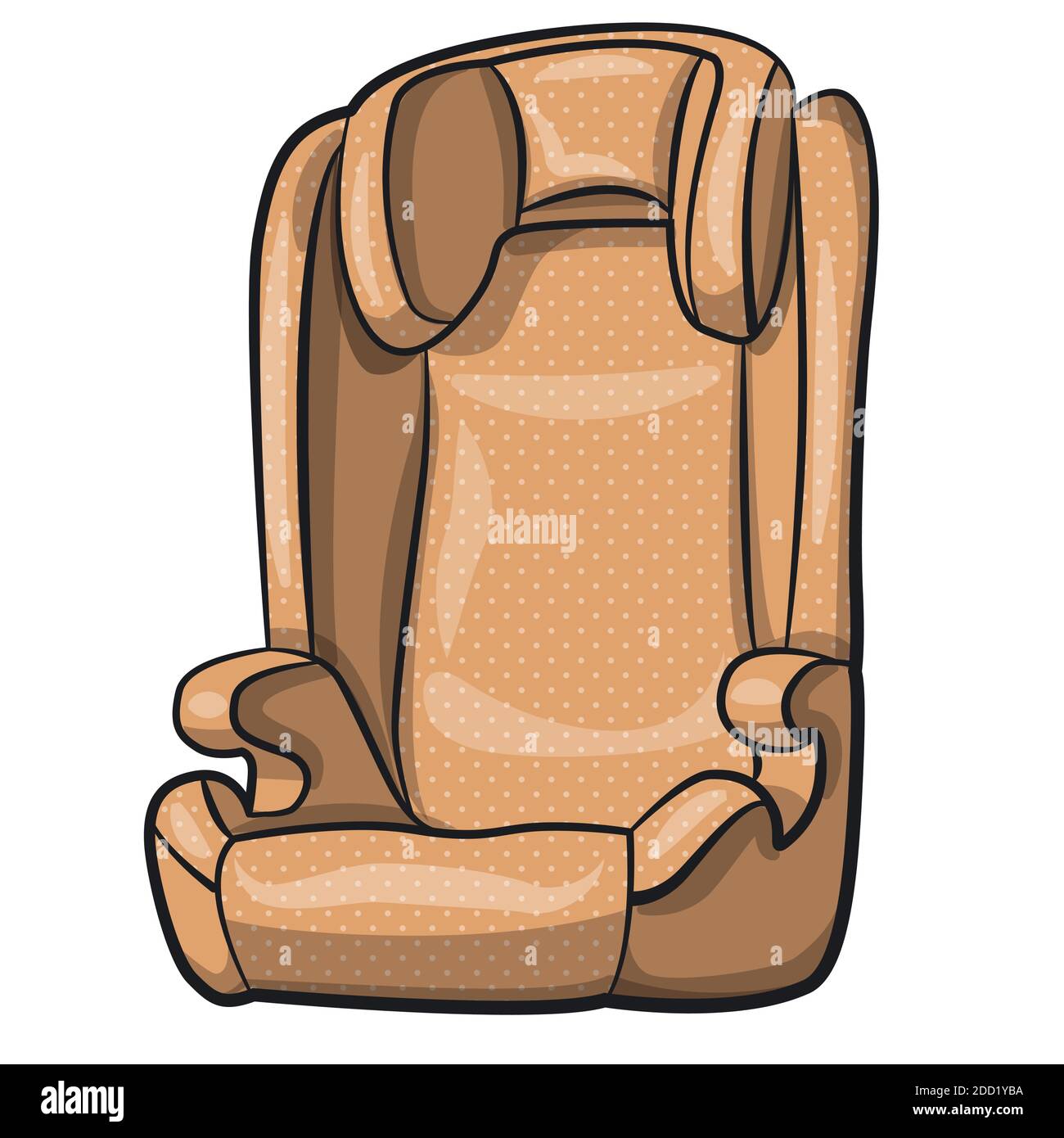 illustration of the comfortable baby car seat on the white background Stock Vector