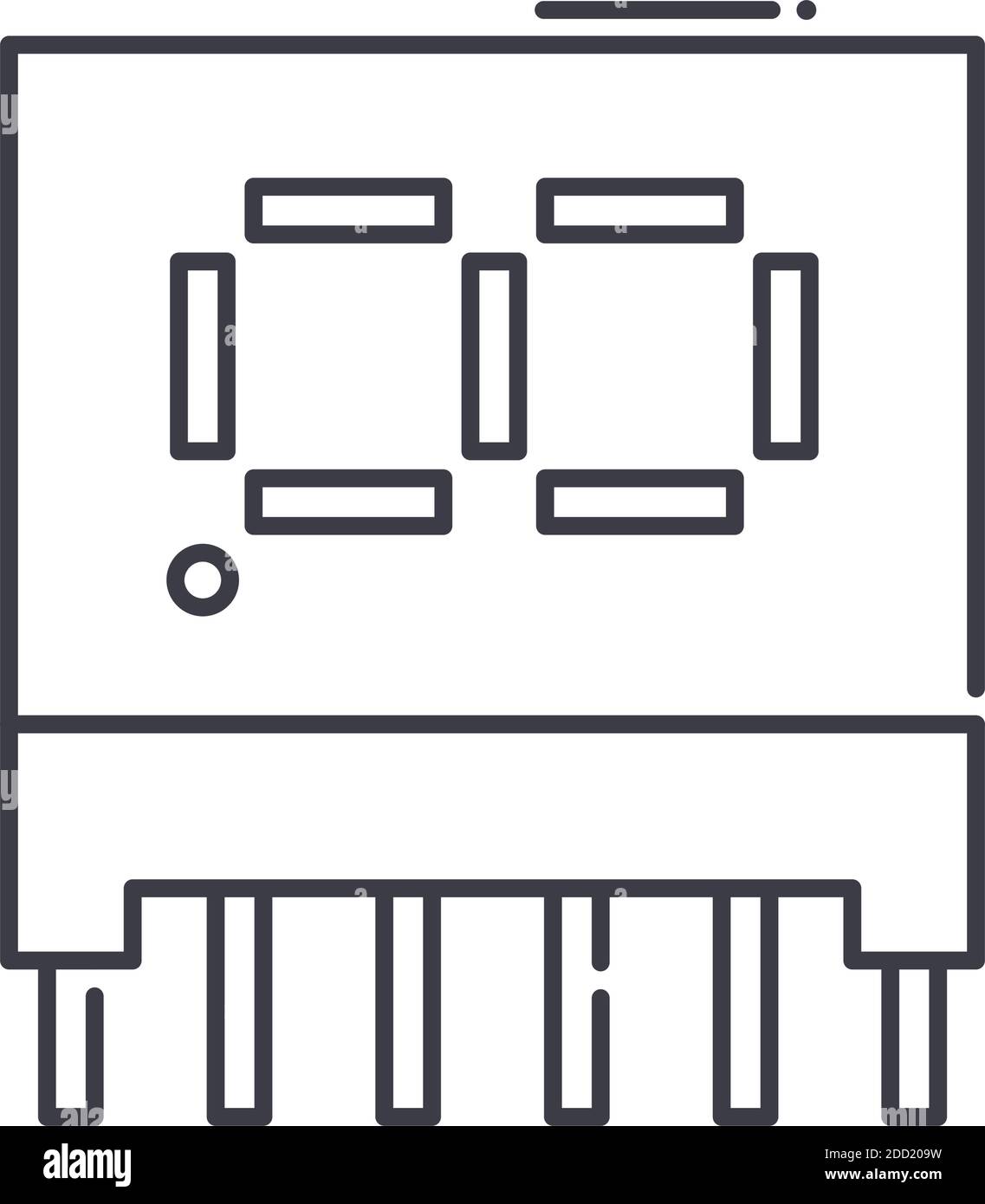 Electronic display device icon, linear isolated illustration, thin line ...