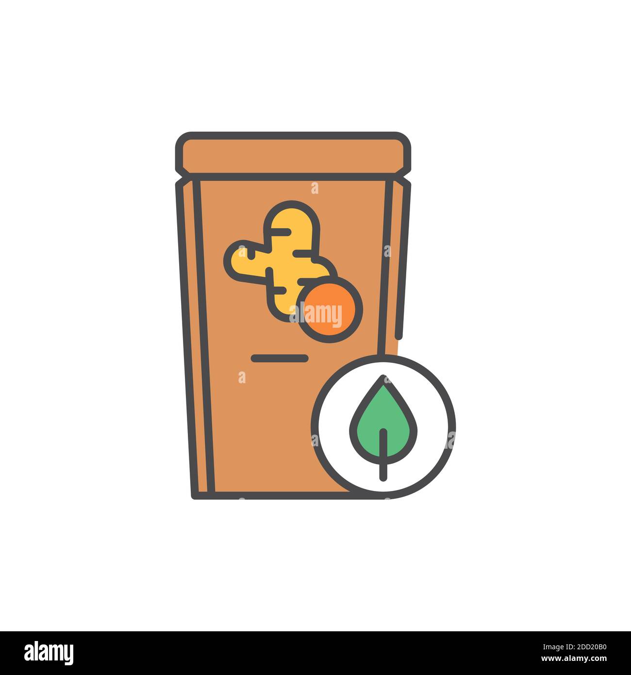 Organic turmeric color line icon. Pictogram for web page, mobile app ...