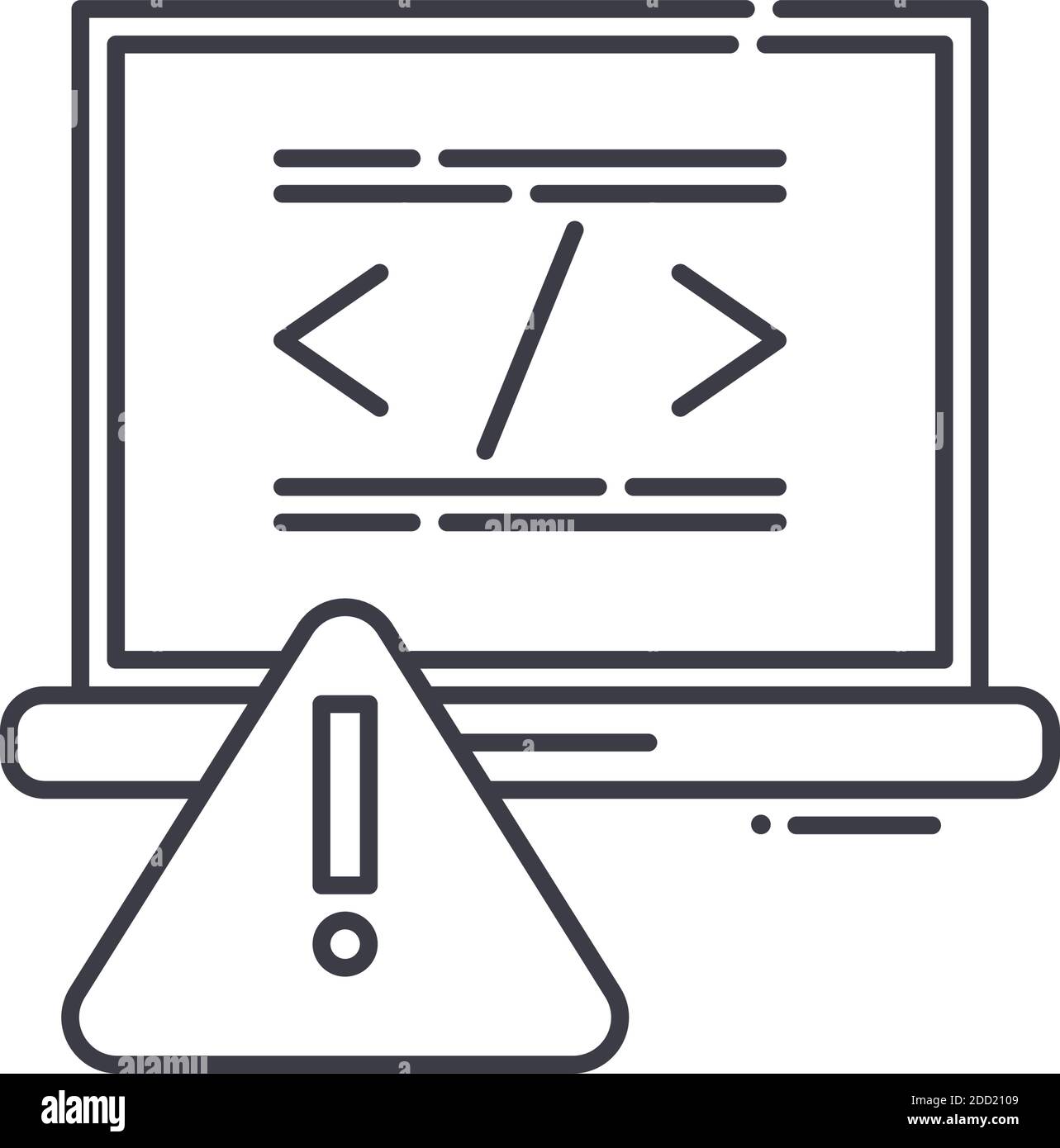Error coding icon, linear isolated illustration, thin line vector, web ...