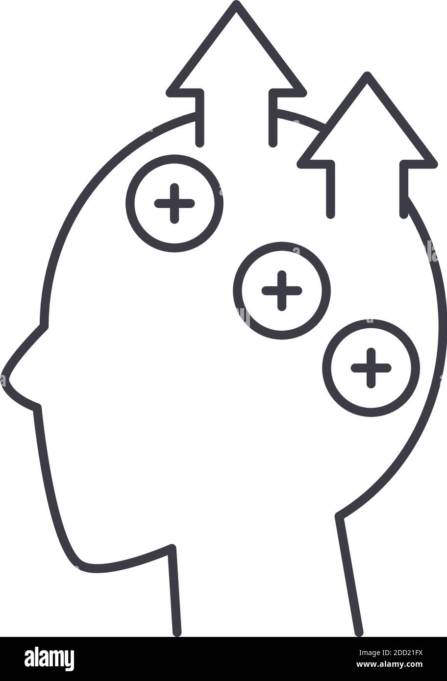 Efficient thinking icon, linear isolated illustration, thin line vector ...