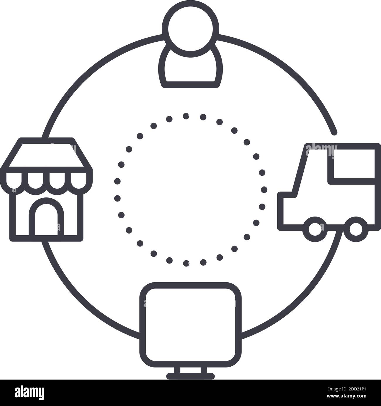 Dropship icon, linear isolated illustration, thin line vector, web