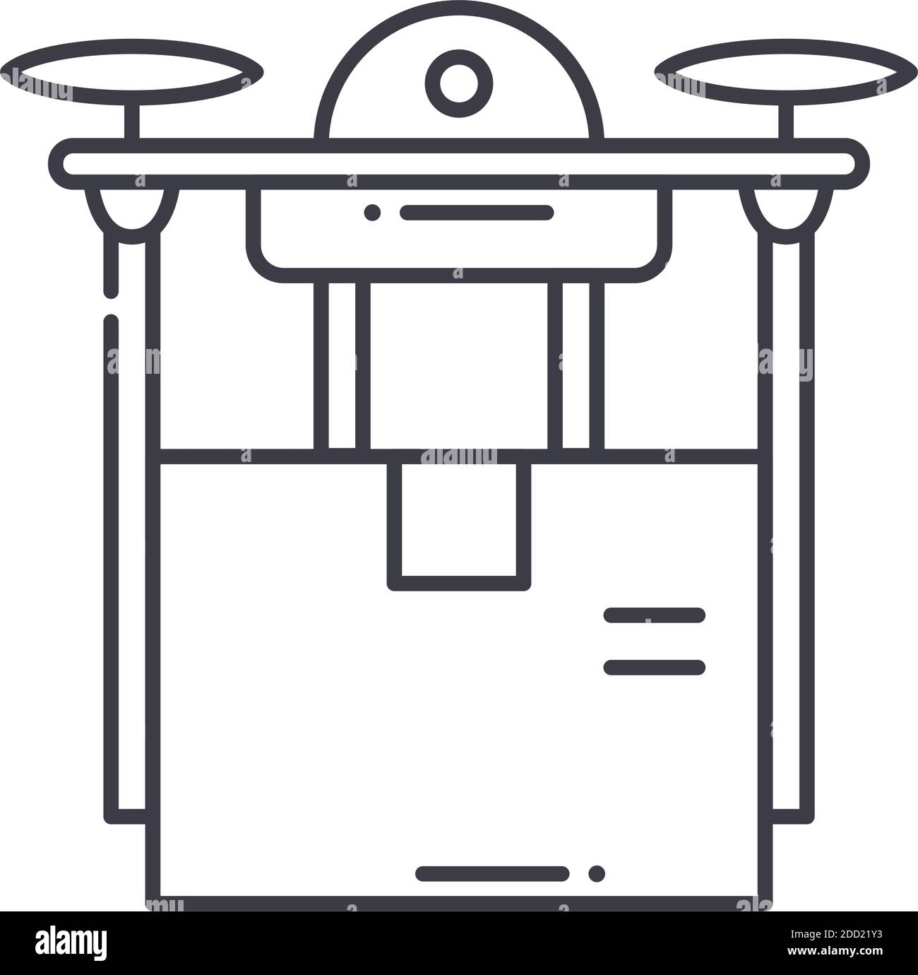 Drone delivery icon, linear isolated illustration, thin line vector ...