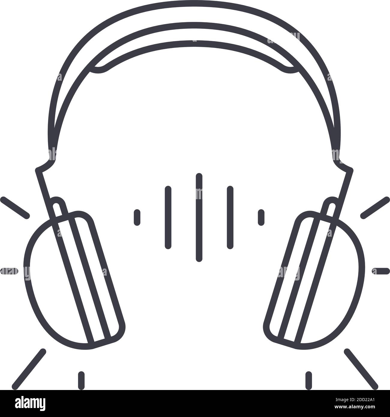 Earphone icon, linear isolated illustration, thin line vector, web ...