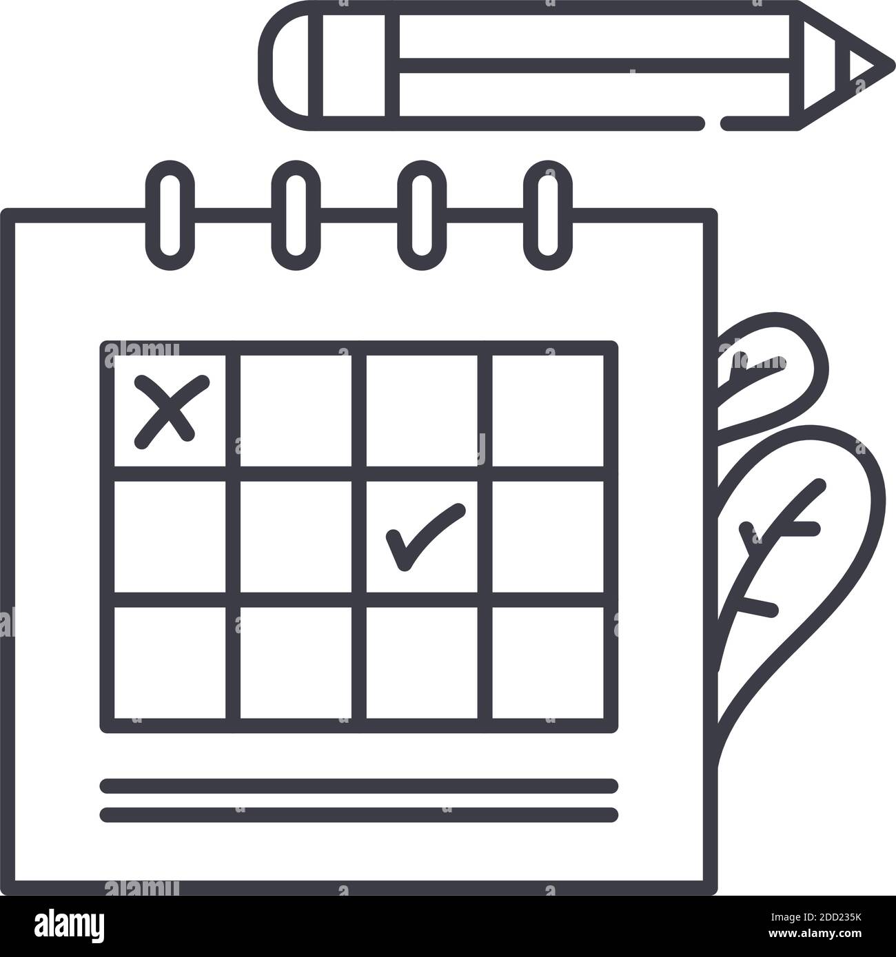 Event schedule icon, linear isolated illustration, thin line vector ...