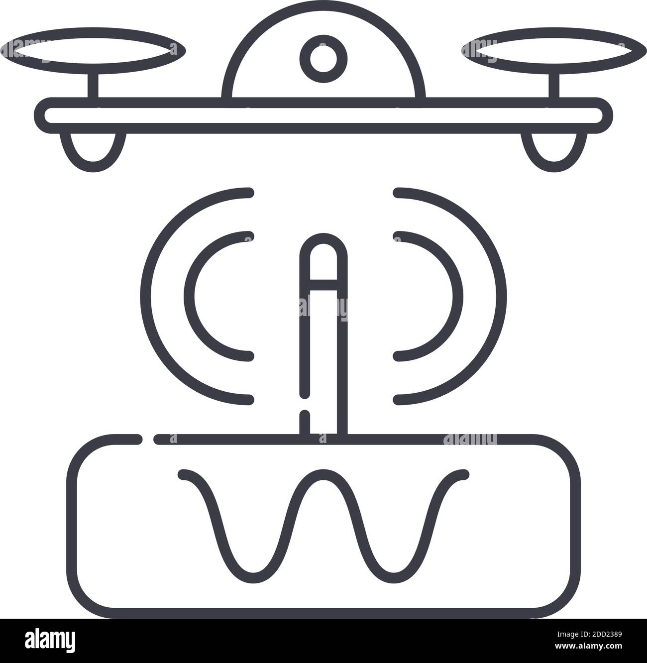 Drone management icon, linear isolated illustration, thin line vector ...