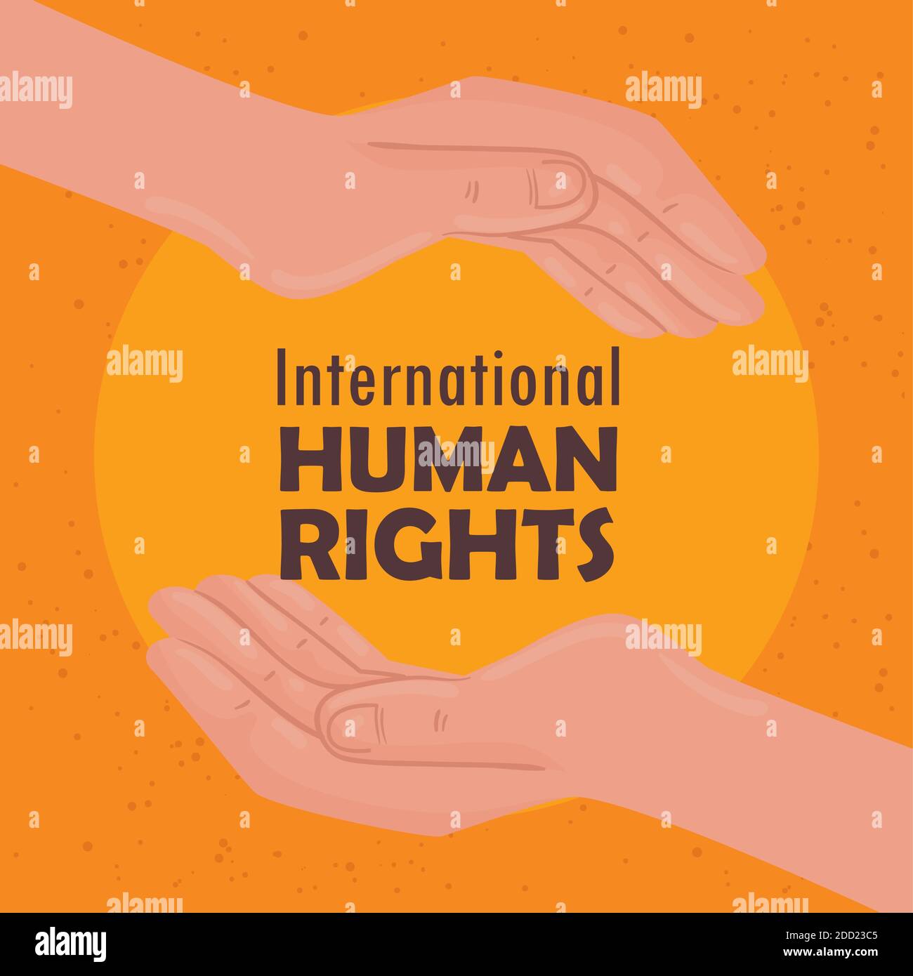 Protect Human Rights Sign international human rights lettering poster with hands protecting Stock ...