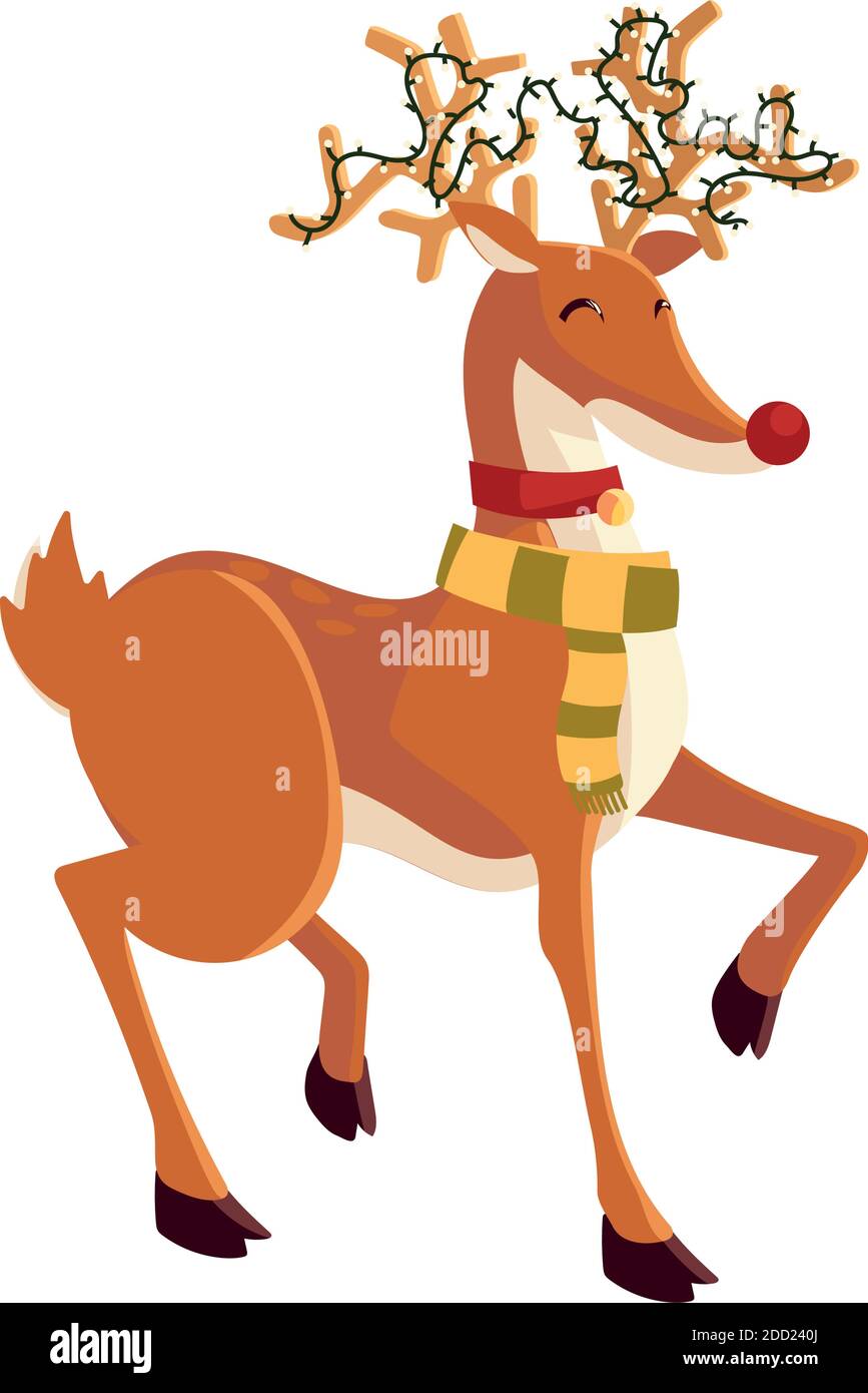 reindeer with tangled lights and scarf cartoon christmas on white background vector illustration Stock Vector Image & Art - Alamy reindeer with tangled lights and scarf cartoon christmas on white background vector illustration Stock Vector Image & Art - Alamy