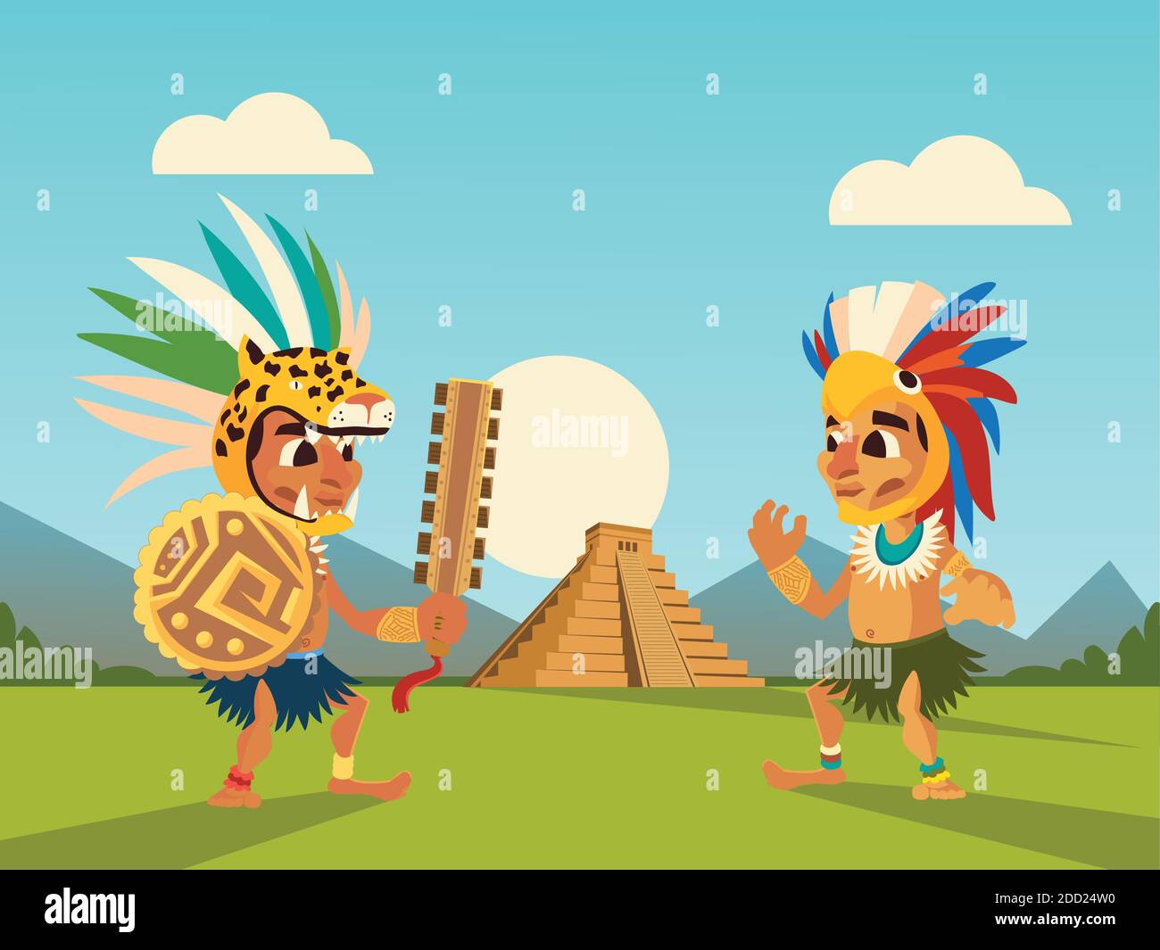 Aztec feather shield Stock Vector Images - Alamy