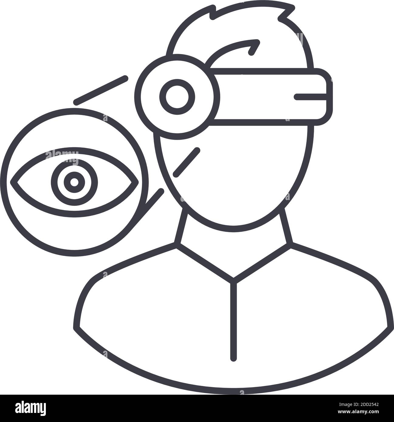 Eye control icon, linear isolated illustration, thin line vector, web ...