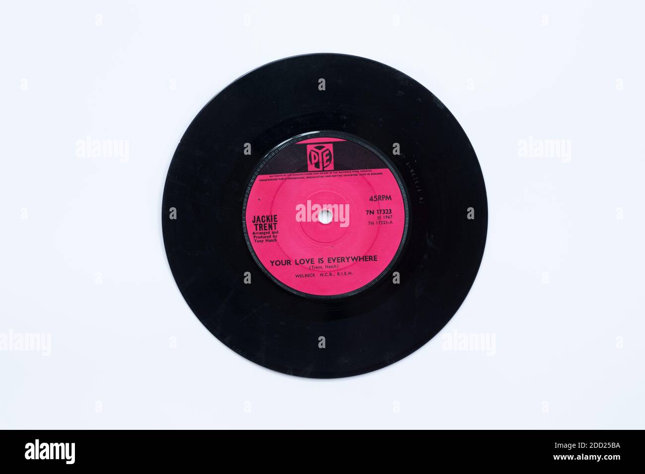Jackie Trent - Your Love is Everywhere 7' vinyl single - Pye records Stock Photo