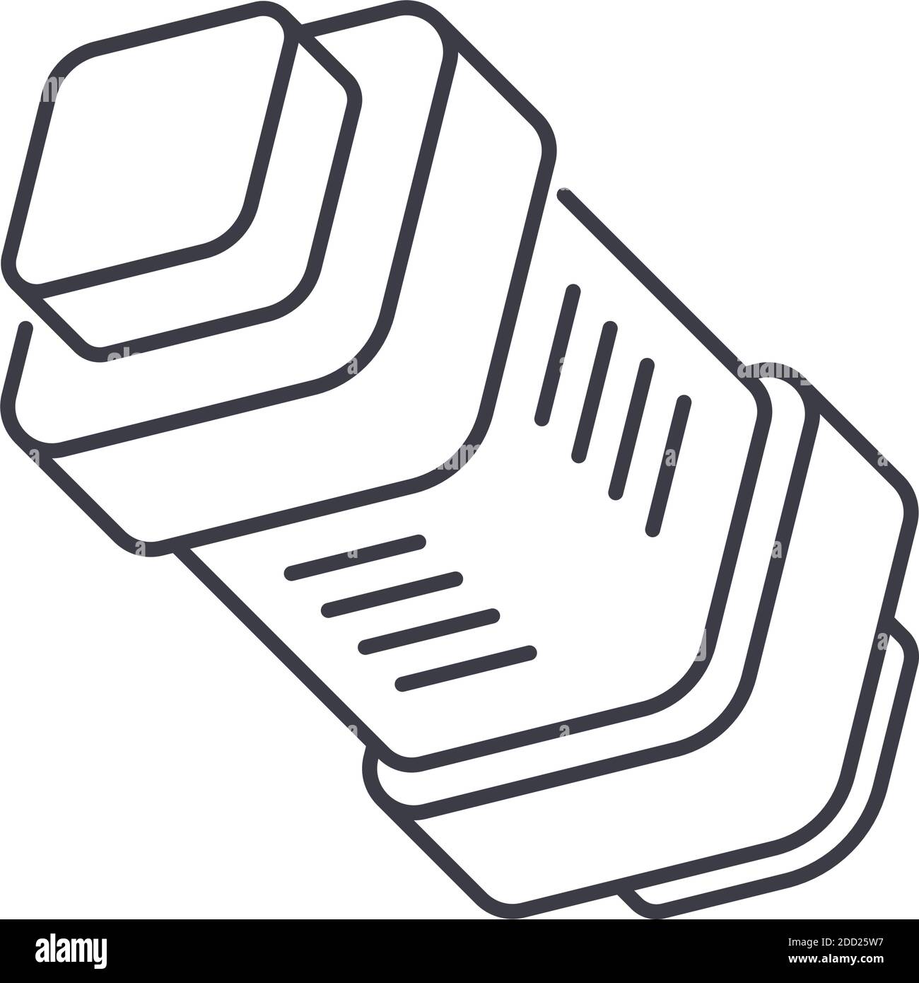 Electronic coil icon, linear isolated illustration, thin line vector