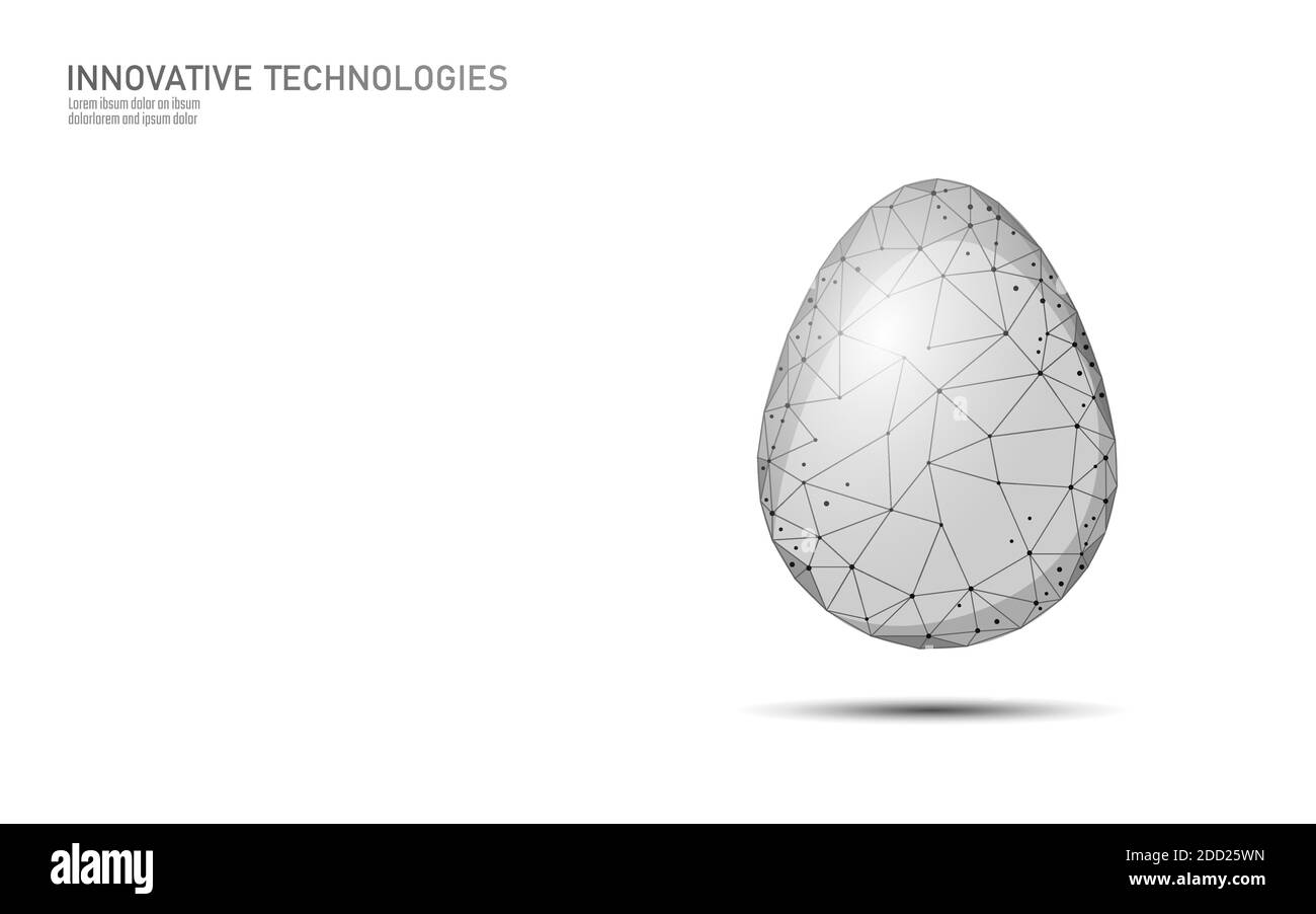 Egg low poly design business concept. Polygonal triangle design creative idea solution banner template. New life born vector illustration Stock Vector