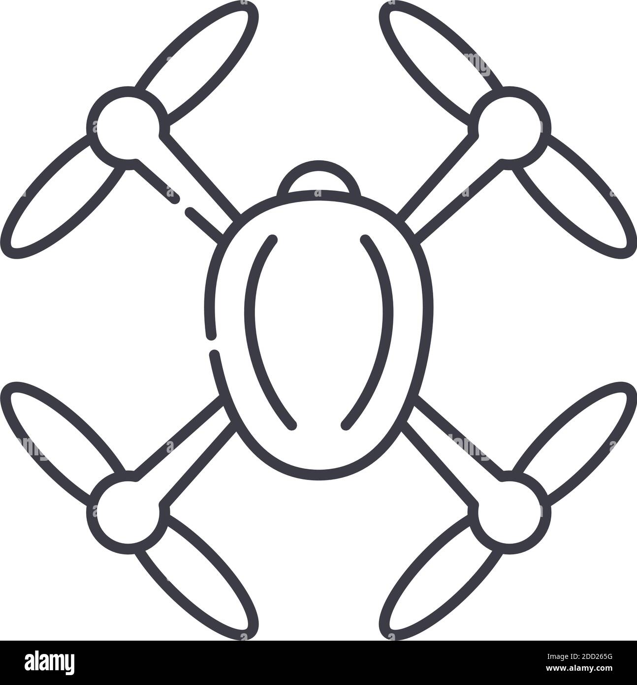 Drone mechanic icon, linear isolated illustration, thin line vector, web design sign, outline concept symbol with editable stroke on white background. Stock Vector