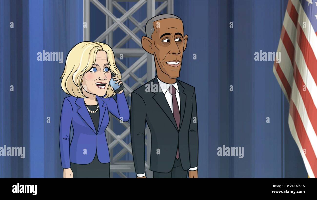 OUR CARTOON PRESIDENT, from left Dr. Jill Biden, Barack Obama (voice