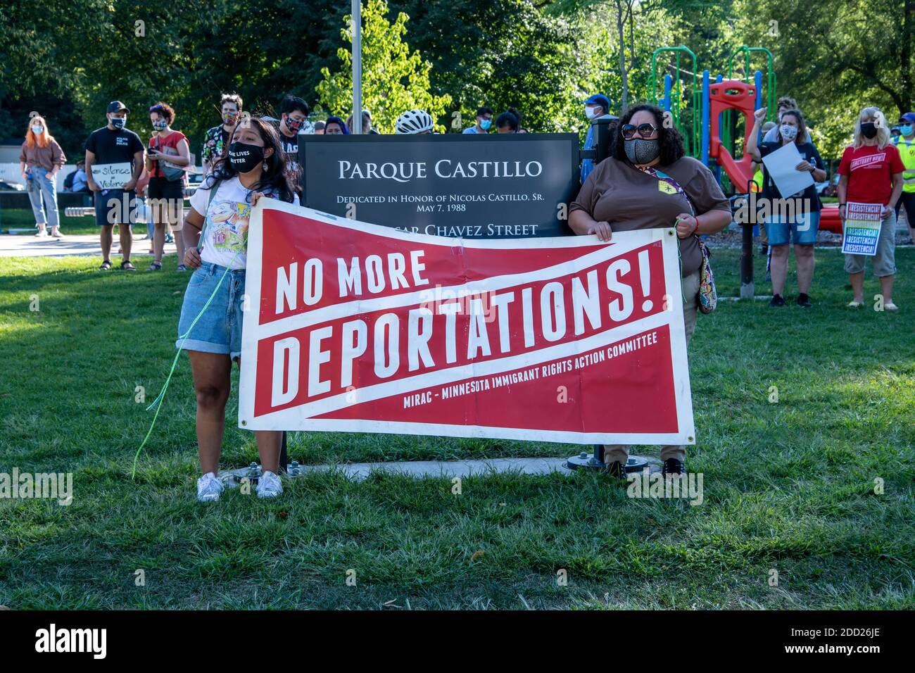 St. Paul, Minnesota.  Immigrants rally to demand that the U.S. Senate pass the ‘Clean Dream Act’  and march for CACA legalization now. Stock Photo