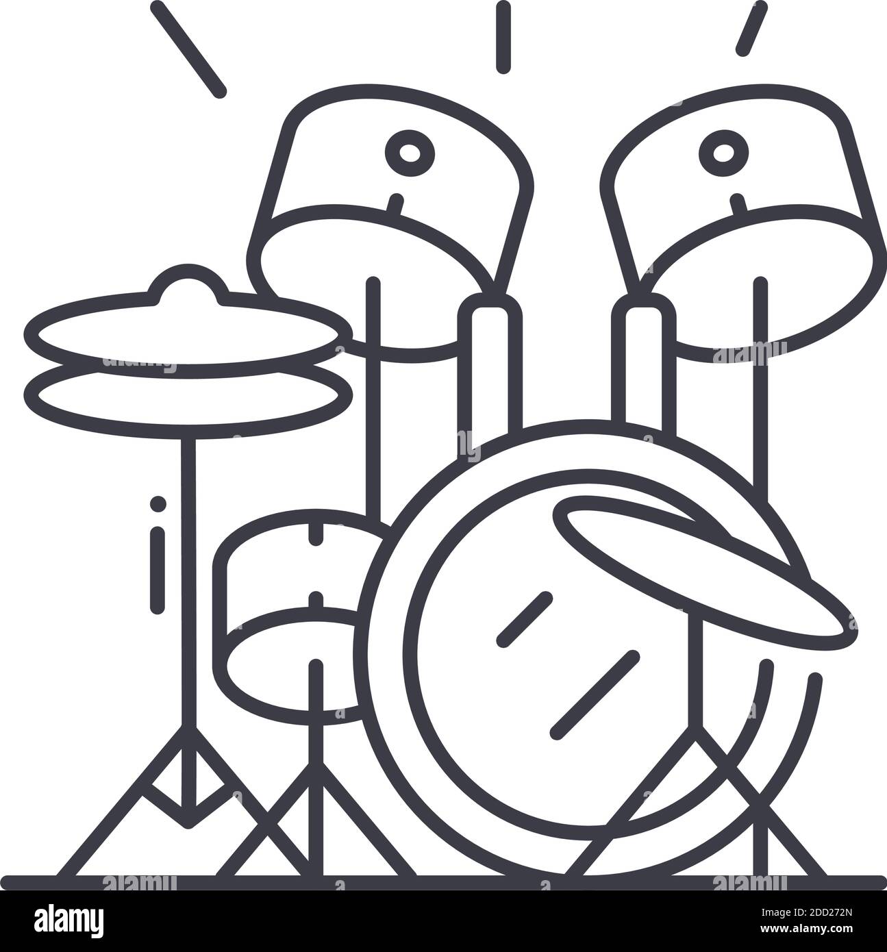 Drums icon, linear isolated illustration, thin line vector, web design ...