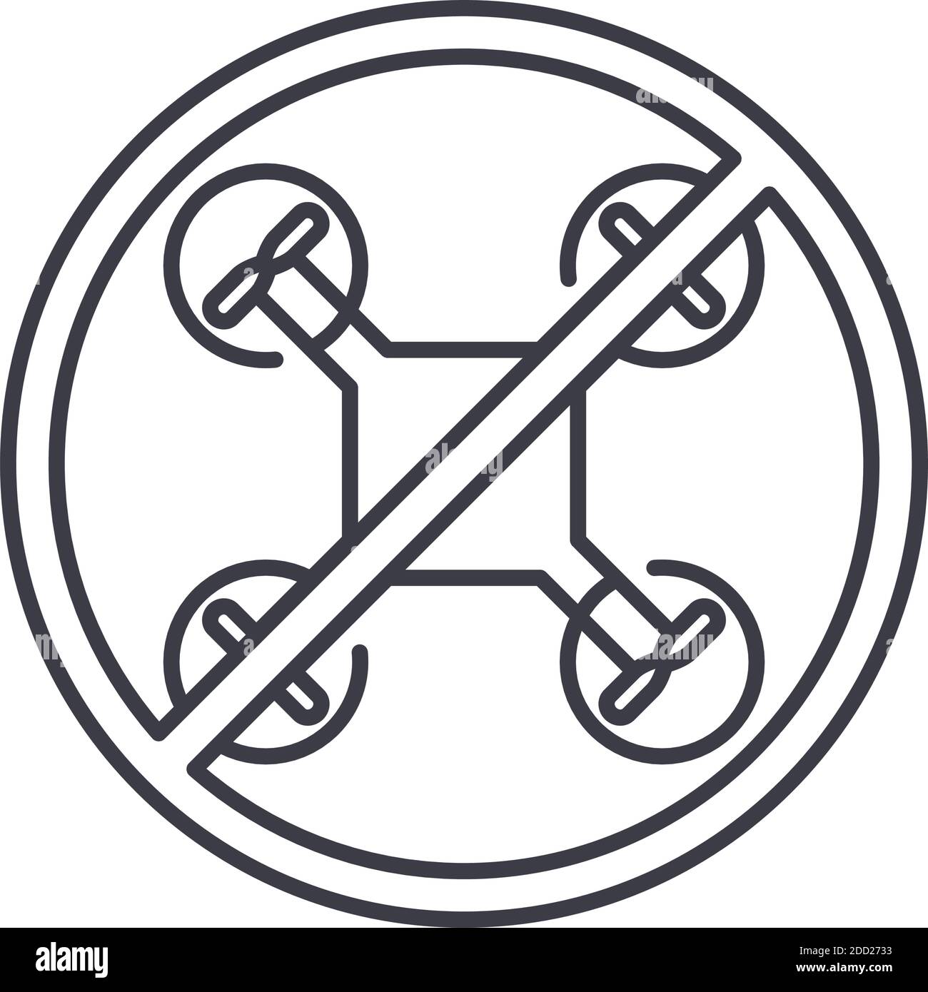 Drone prohibited icon, linear isolated illustration, thin line vector ...