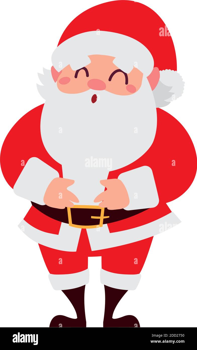 merry christmas cute santa claus character cartoon vector illustration ...