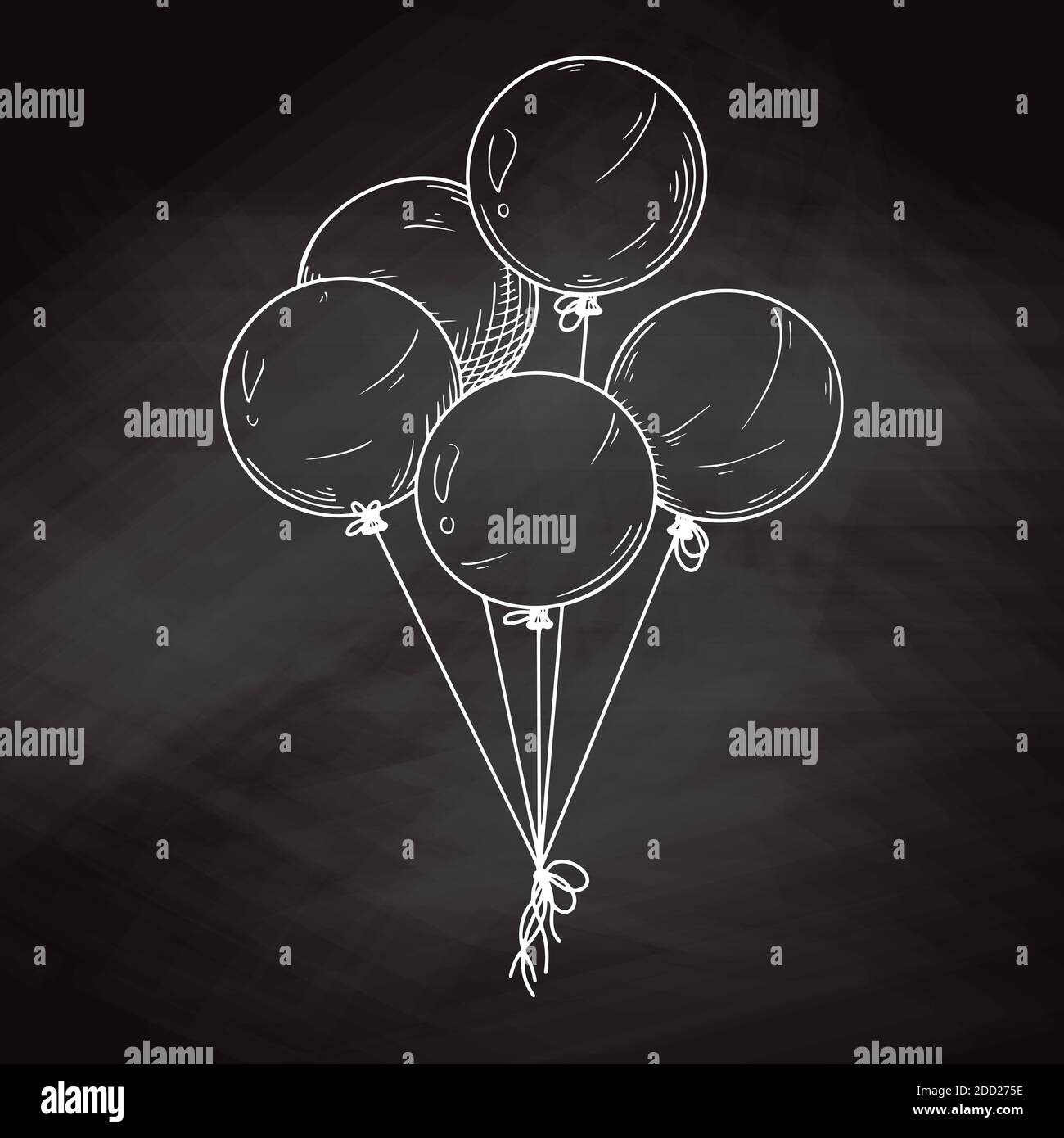 Inflatable balls on a string. Vector illustration in sketch style Stock Vector