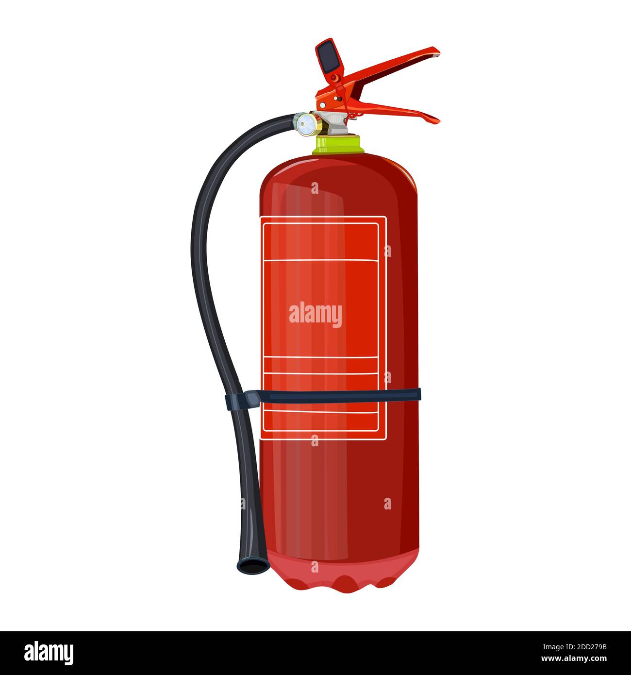 Fire extinguisher isolated on white background. Red fire extinguisher