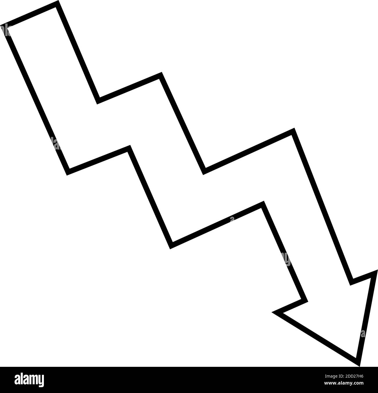 Isolated down symbol draw in white background financial icon- Vector ...