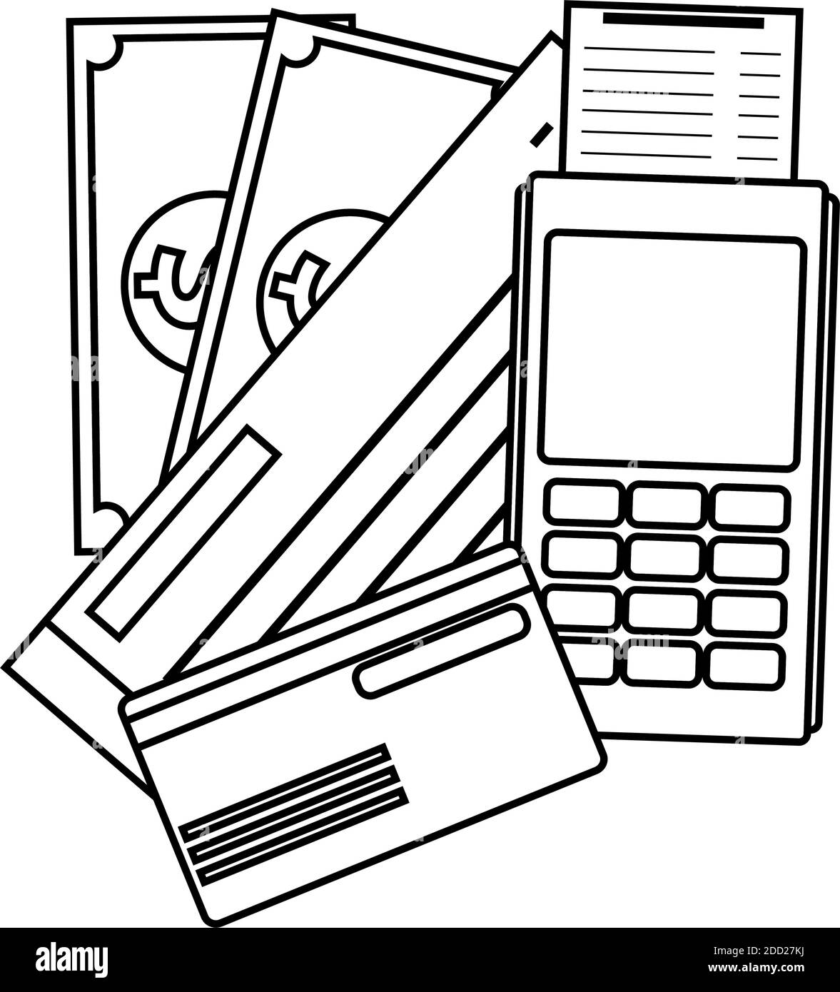 Isolated way pay draw in white background financial icon- Vector Stock ...