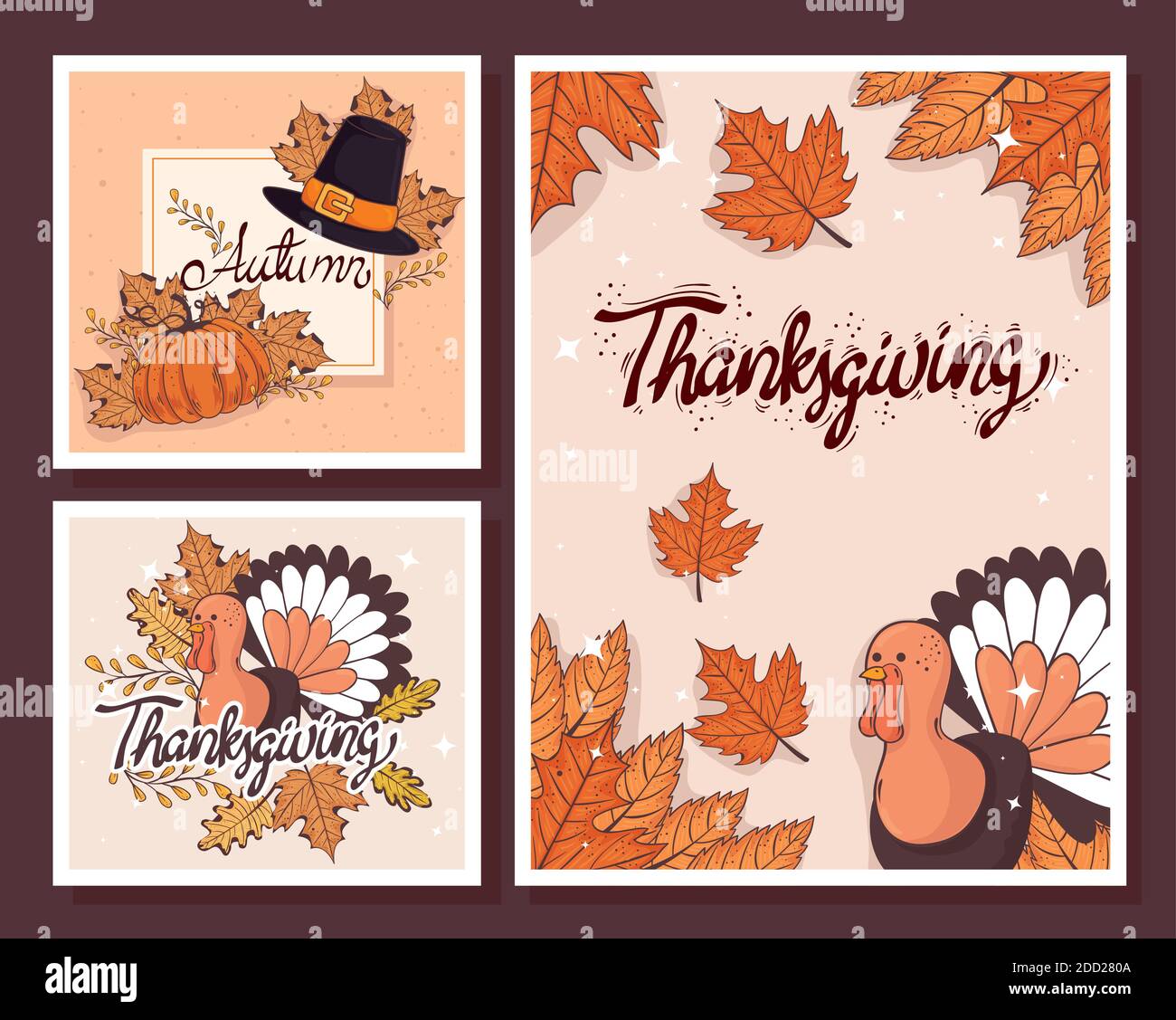 happy thanksgiving celebration lettering card with templates Stock ...